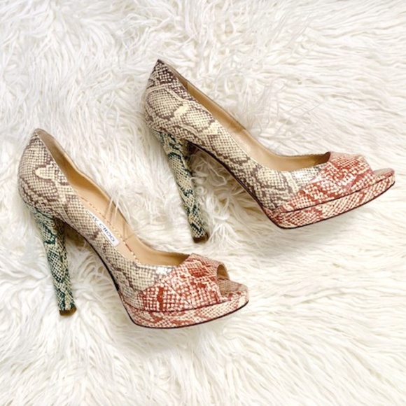 JIMMY CHOO Embossed Snakeskin Platform Pumps - Picture 3 of 7